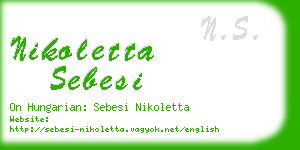 nikoletta sebesi business card